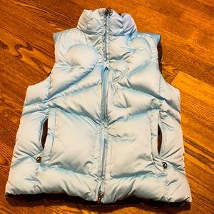 Columbia light blue and brown down desk.